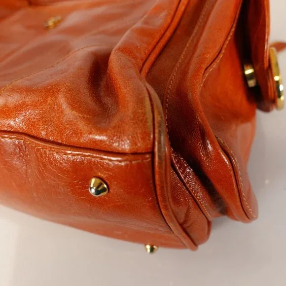 VERA PELLE Bag Brown Real Leather Shoulder Hobo Boho Large Italian Genuine Italy - Picture 14 of 15